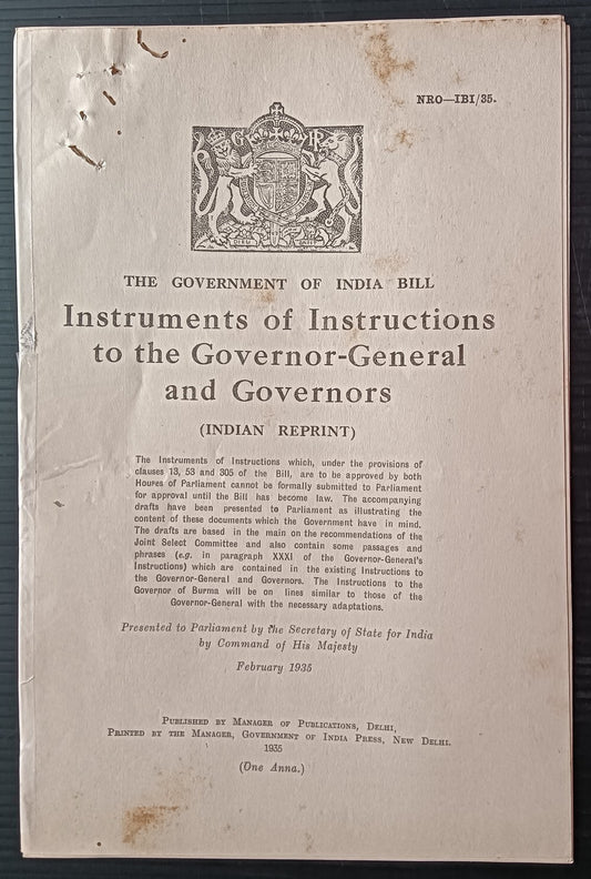 India 1935 THE GOVERNMENT OF INDIA BILL