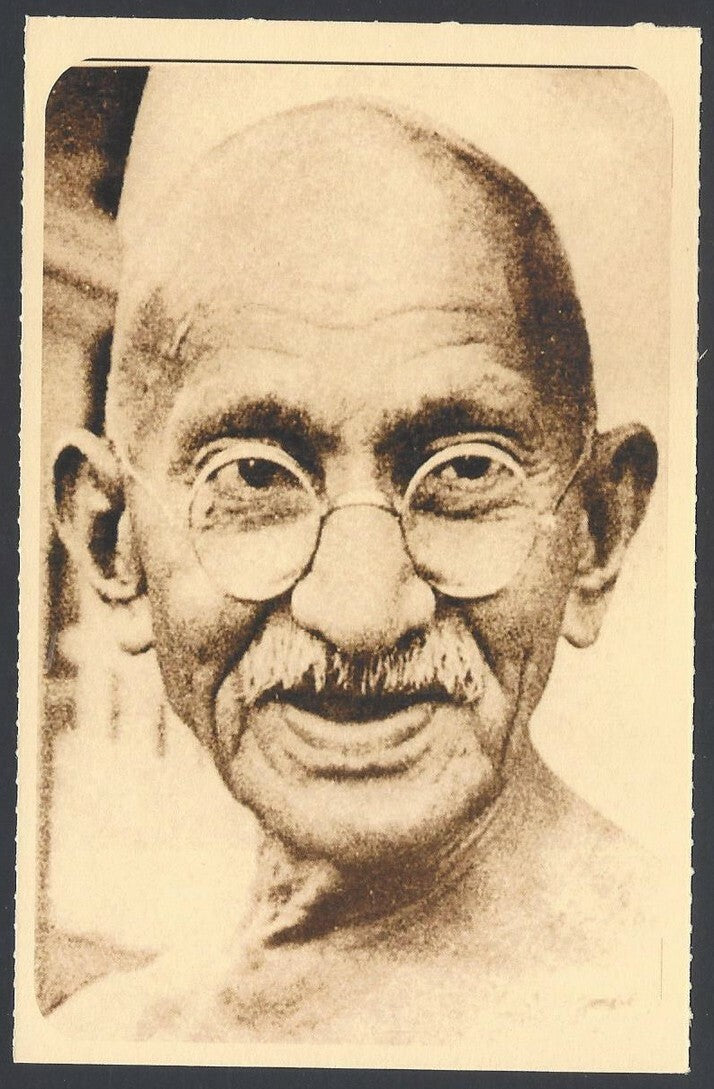 AOP India full back pictorial 50p Gandhi postal card GANDHI 