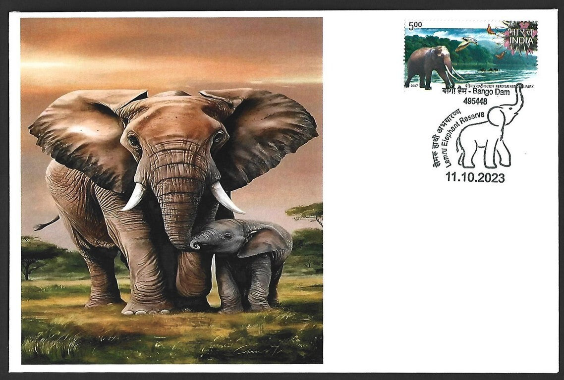 India 2023 LEMRU ELEPHANT RESERVE Special covers (5)