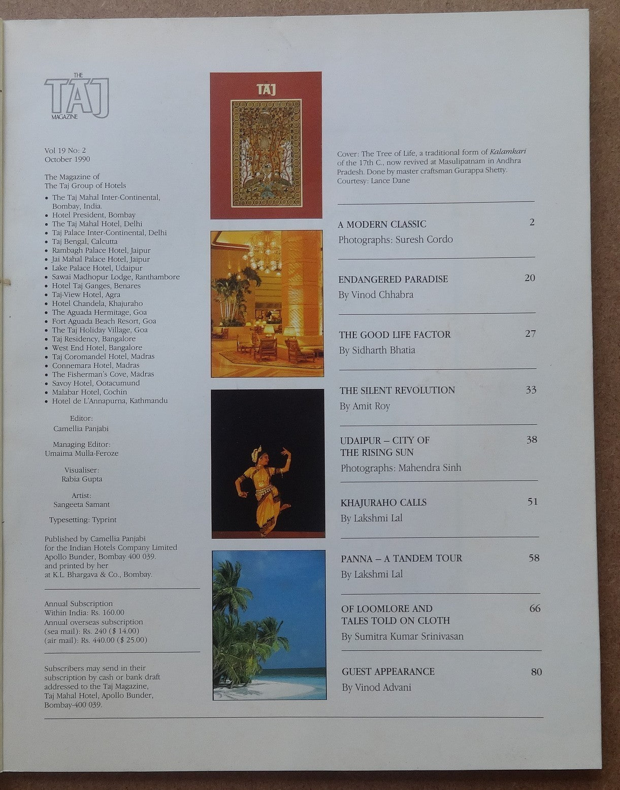 India Taj Mahal Hotel in-house magazine TAJ 1990 (4)