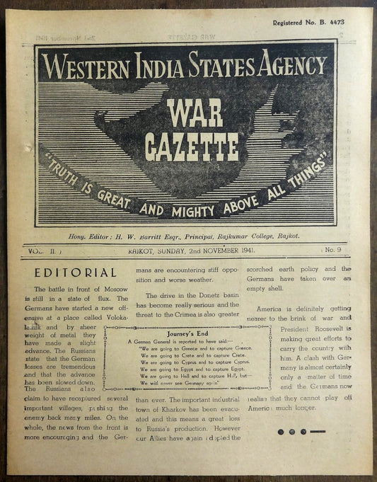 India WISA War Gazettes 2-11-1941 Russia scorched Earth policy, etc (2) Ӝ