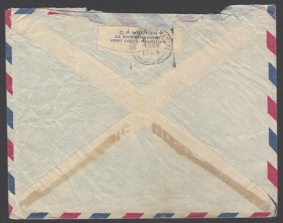 AOPIMT Mauritius 1964 cover to India 