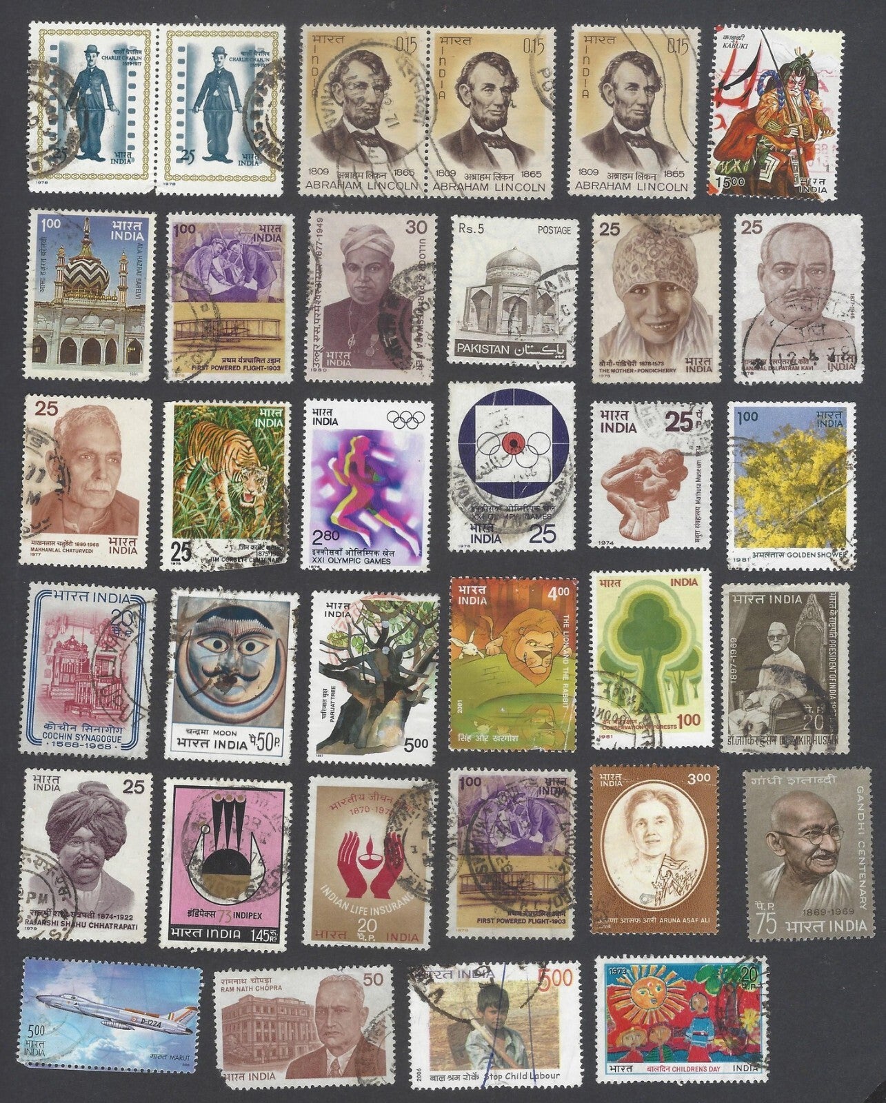 AOP India used commemoratives lot (200+)