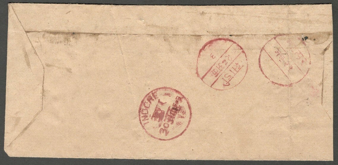 AOP India Indore State 1903 stampless cover JHADI	