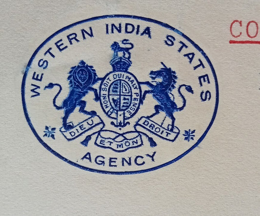 AOP India WISA Western India States Agency crested letter signed Resident Gibson