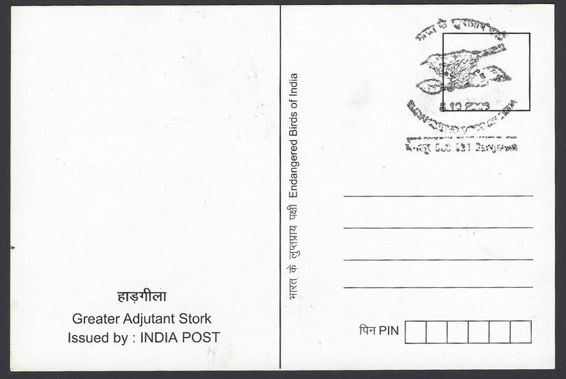 India 2009 Endangered Birds of India maxicards (4) in presentation pack