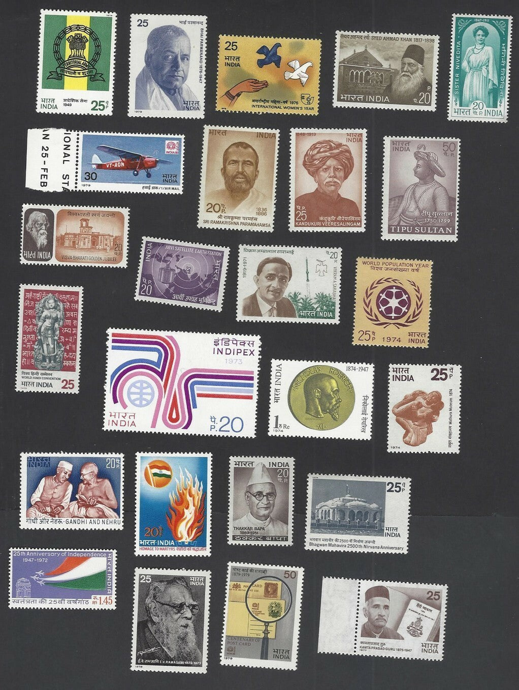 India collection of mint, mostly MNH commemoratives (389 stamps)