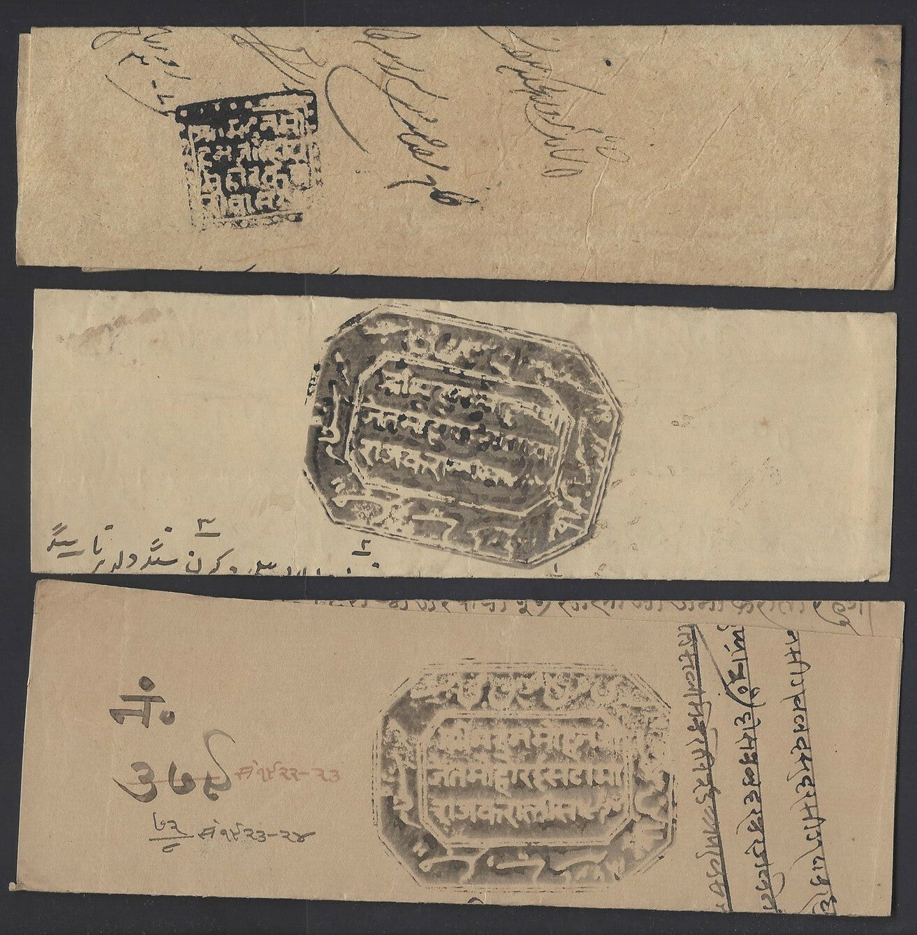 India Karauli State mainly 19th century letters, documents, checks, hundies with