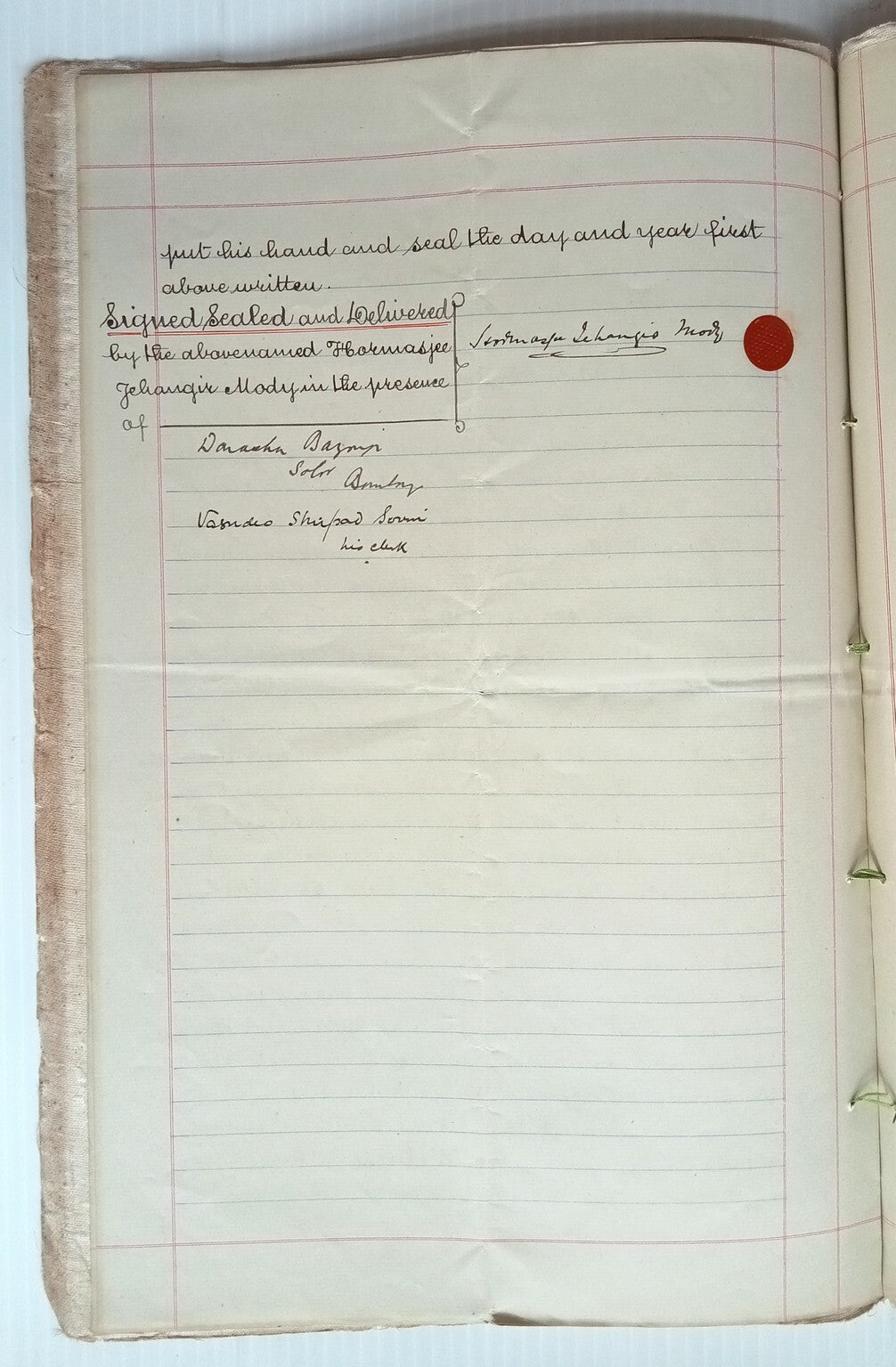 AOP India 1908 3 page Indenture KEdVII 10R