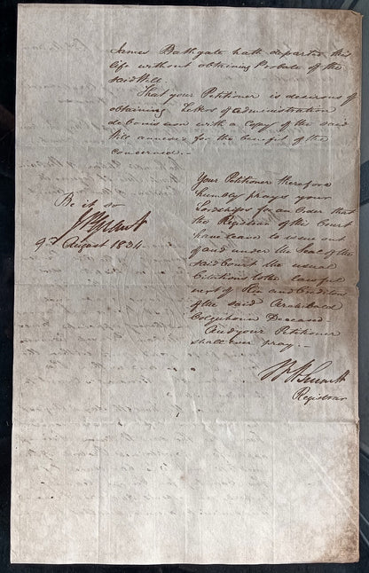 India King William IV 1834 Fort William, Calcutta 2 page document