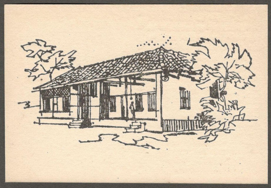 (AOP) India vintage postcard HRIDAY KUNJ where Gandhi & his wife lived 1918-30