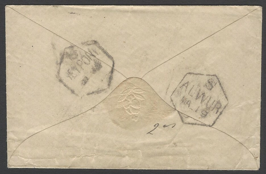 AOPIMT India 1880s stampless Bearing cover