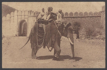AOP India Elephant Ride vintage postcard