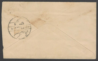 AOPIMT India Hyderabad State 1923 1/2a bistre envelope used HG #B20