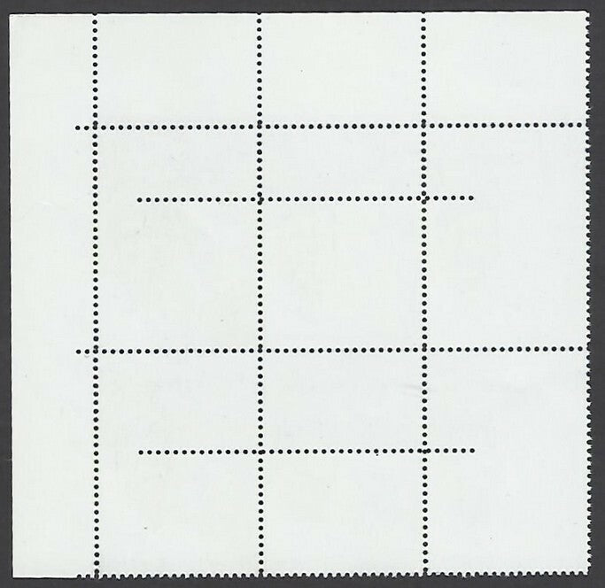 India 2013 Cricket Sachin Tendulkar block of 8 with DOUBLE PERFS ERROR MNH