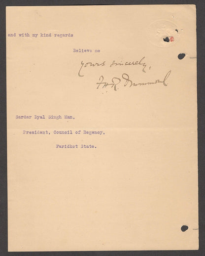 India IMPERIAL SERVICE TROOPS 1910 crested letter