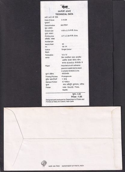 India 1998 Indian Women in Aviation FDC & stamped FD brochure folder