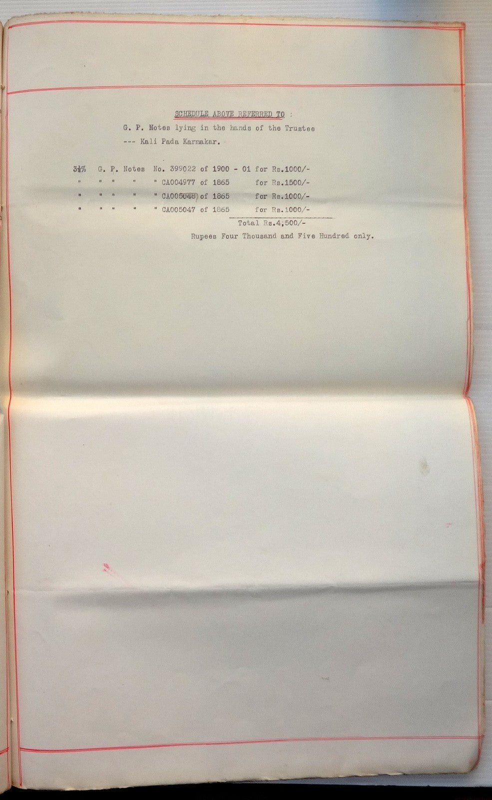 India 1939 Indenture with KGV 30R etc