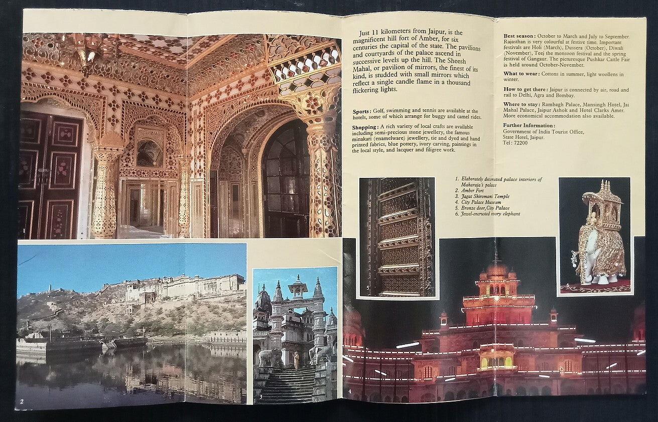 AOP India Delhi Agra Jaipur 1988 Tourism brochure