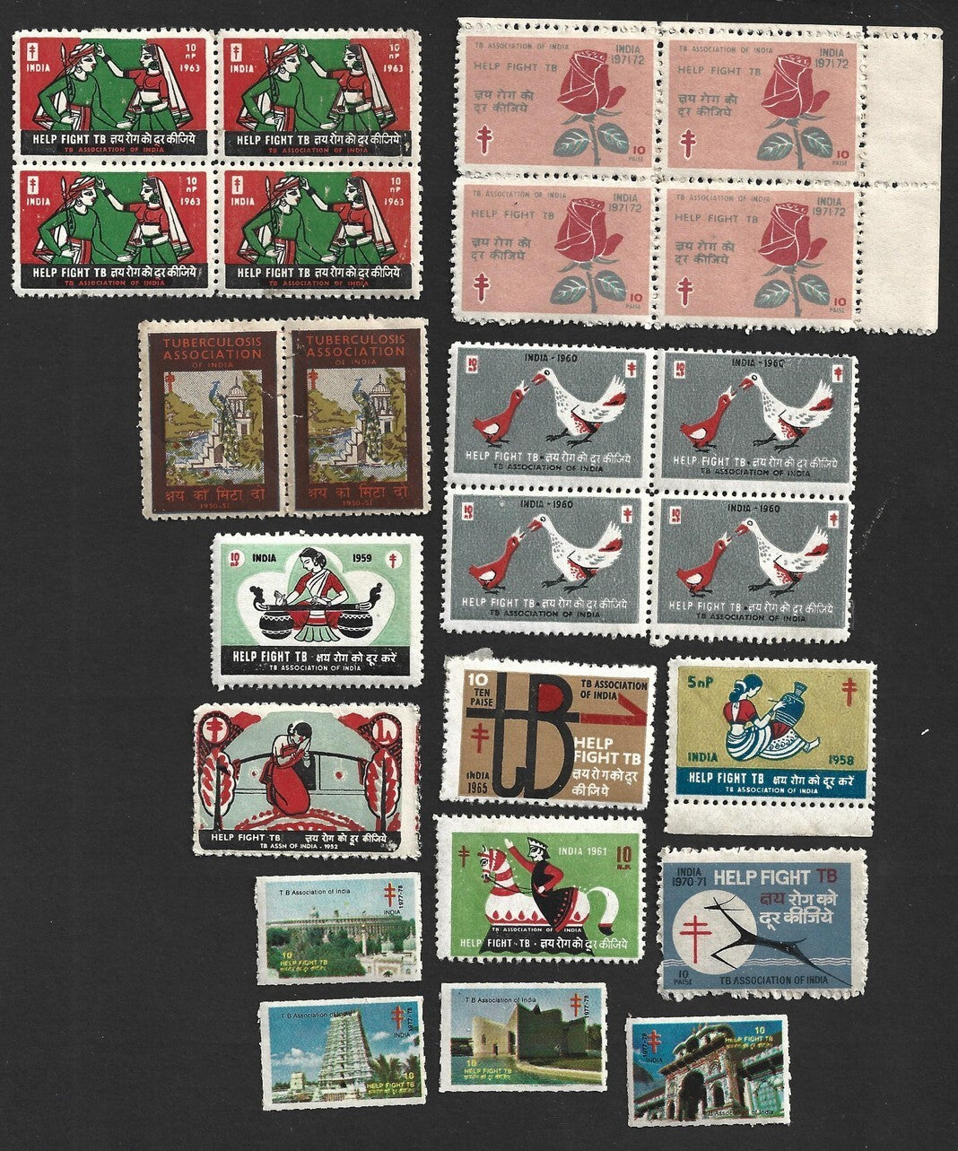 (AOP) India - collection of early TB Tubercolosis seals