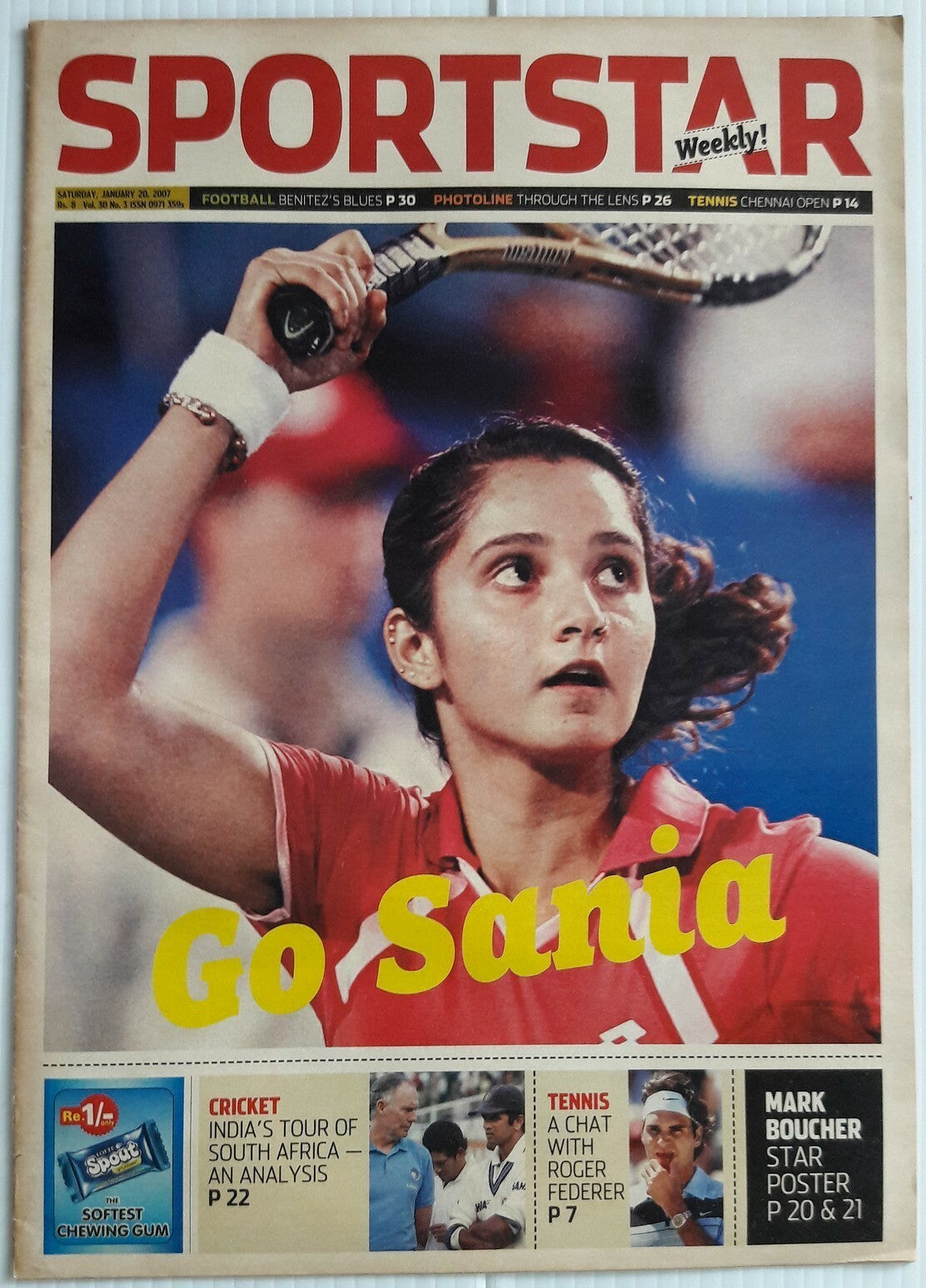 India Sportstar 2007-11 TENNIS cover issues 10” X 13” (5)