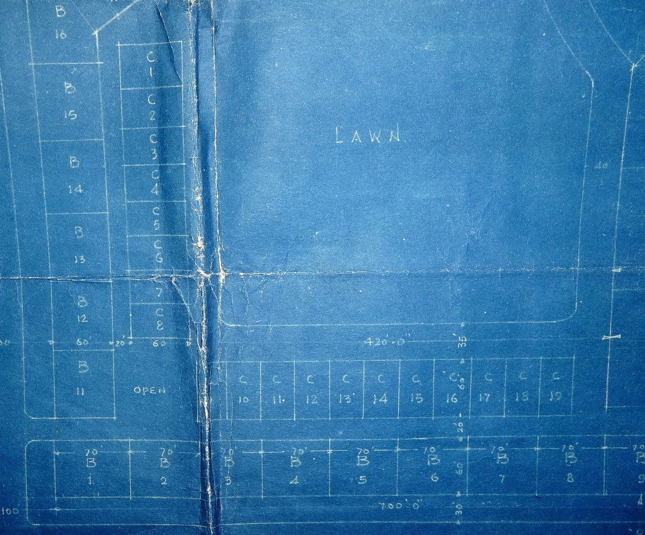 India 1943 Proposed Town Improvement Jaipur survey huge map 36”x76”