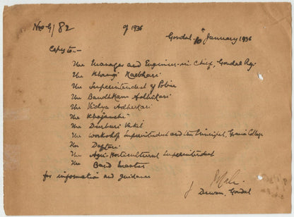 India 1936 Viceroy’s Camp Junagadh OSD telegram etc