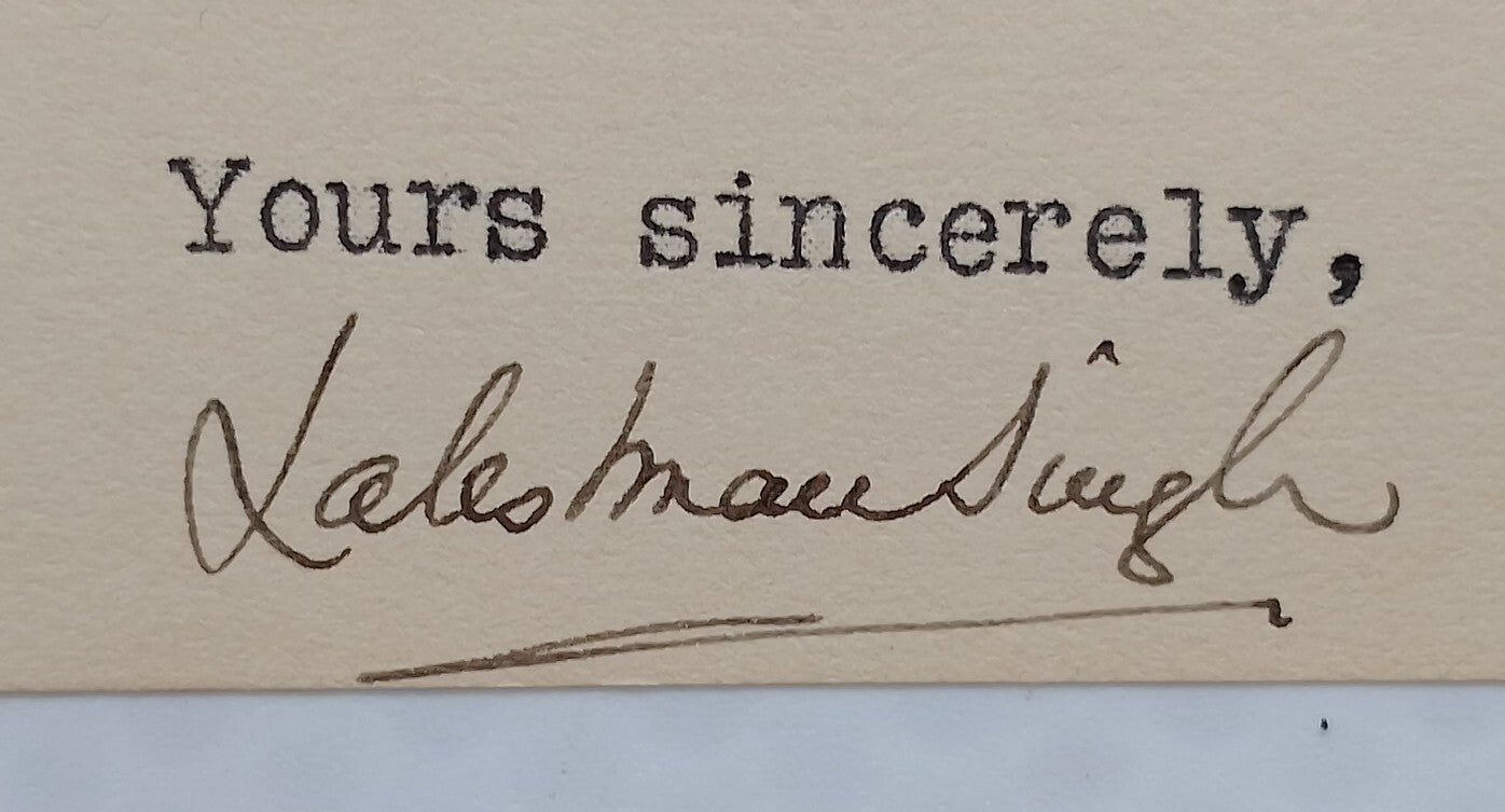 Dungarpur India 1938 multicolour crested later signed MAHARAJA Lakshman Singh