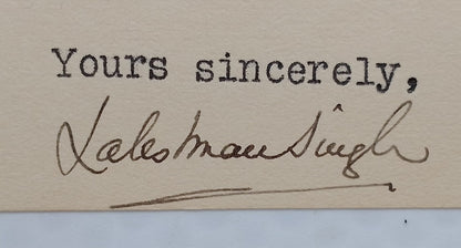 Dungarpur India 1938 multicolour crested later signed MAHARAJA Lakshman Singh