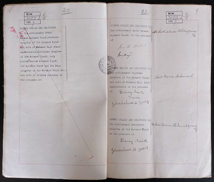 AOP India 1937 indenture signed Fazulbhoy Currimbhoy