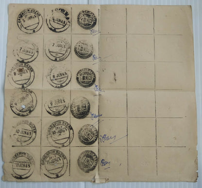 India page from a postmark strike book of all postmarks used at GANGAPUR BAZAR