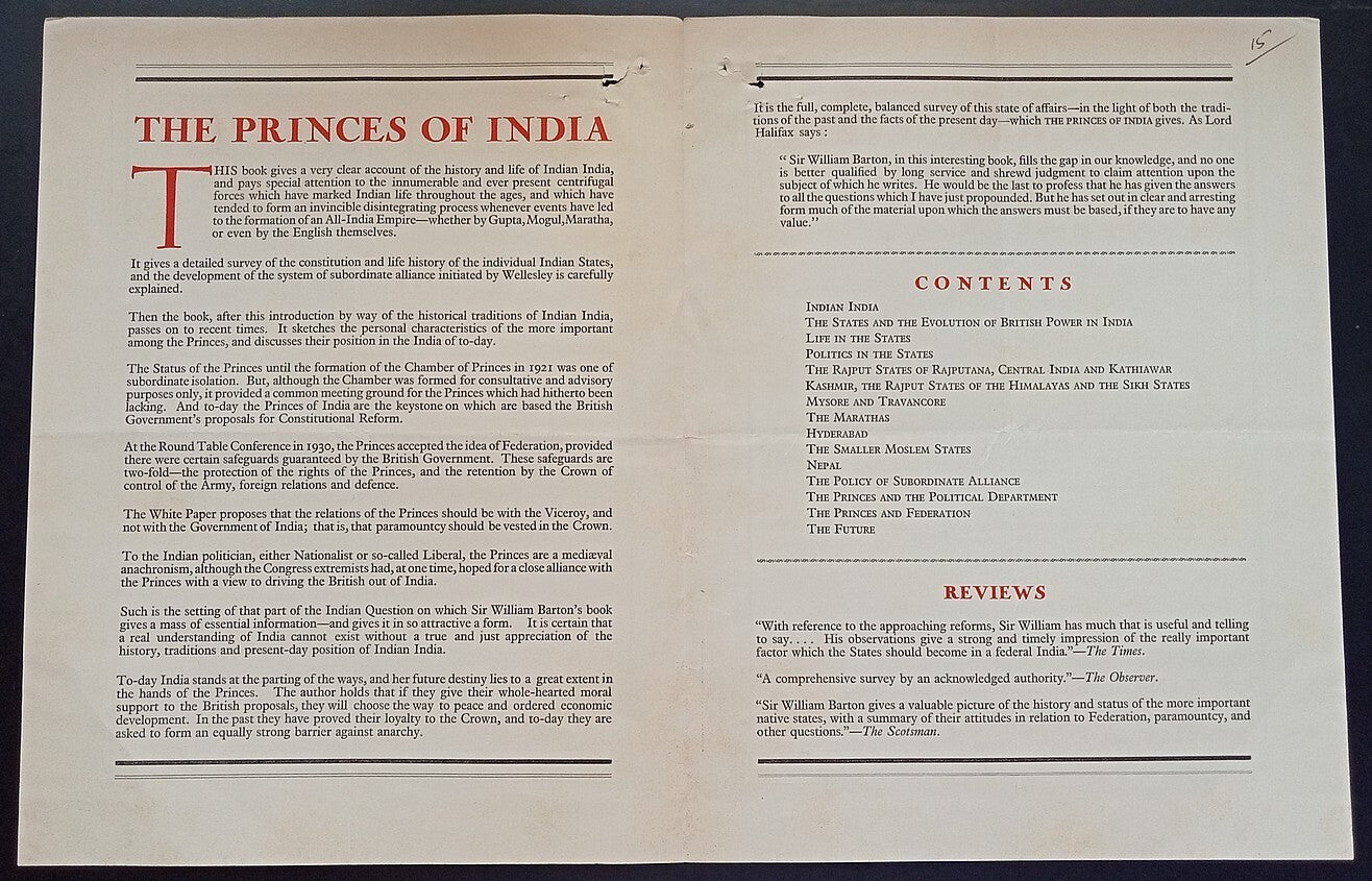 The Princes of India 1935 brochure