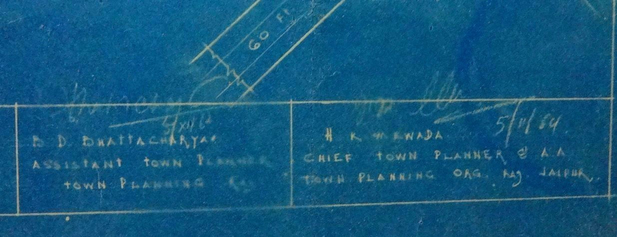 India 1954 Survey Map of the proposed NASIYAN COLONY Gangapur 22” x 35”