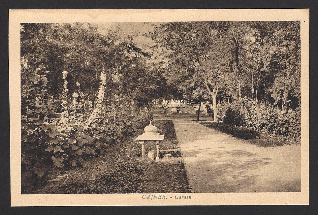 India Bikaner State vintage postcard Garden