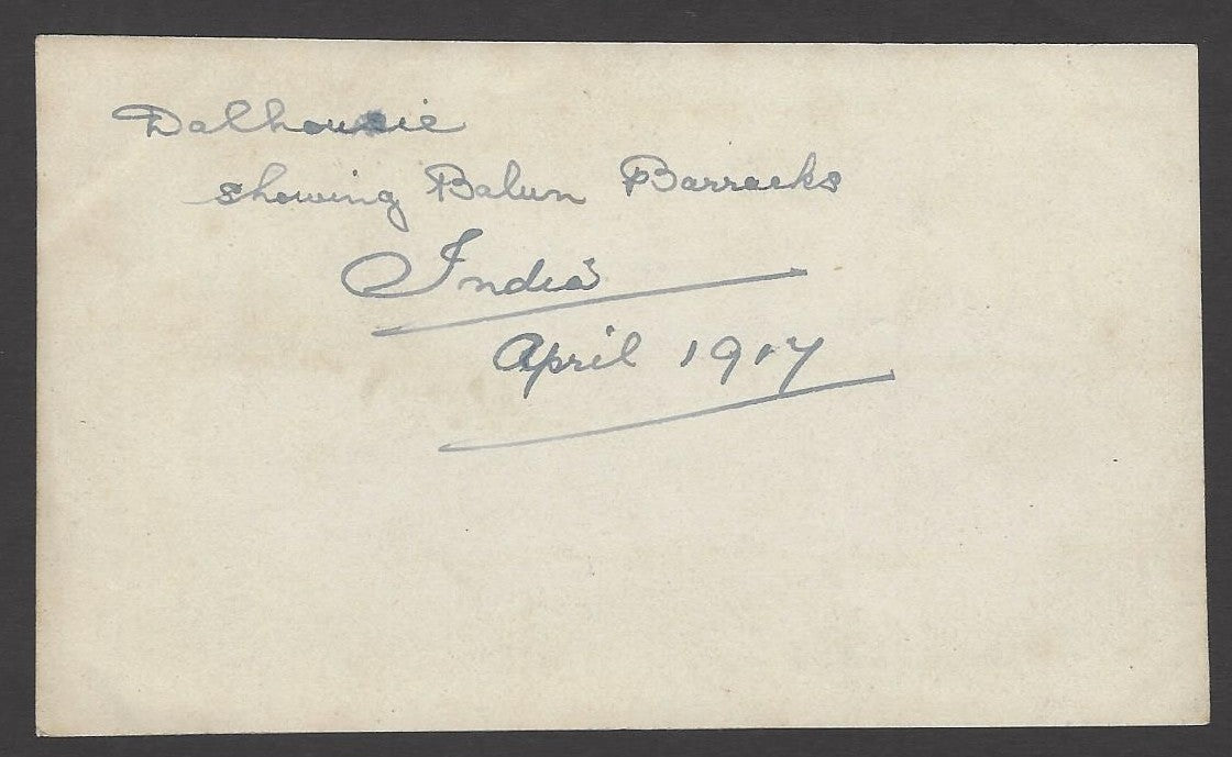 India 1917 photograph Balun Barracks Dalhousie 8.5cm x 13.5cm