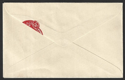 India 35p red envelope with part stamp printed on back side error