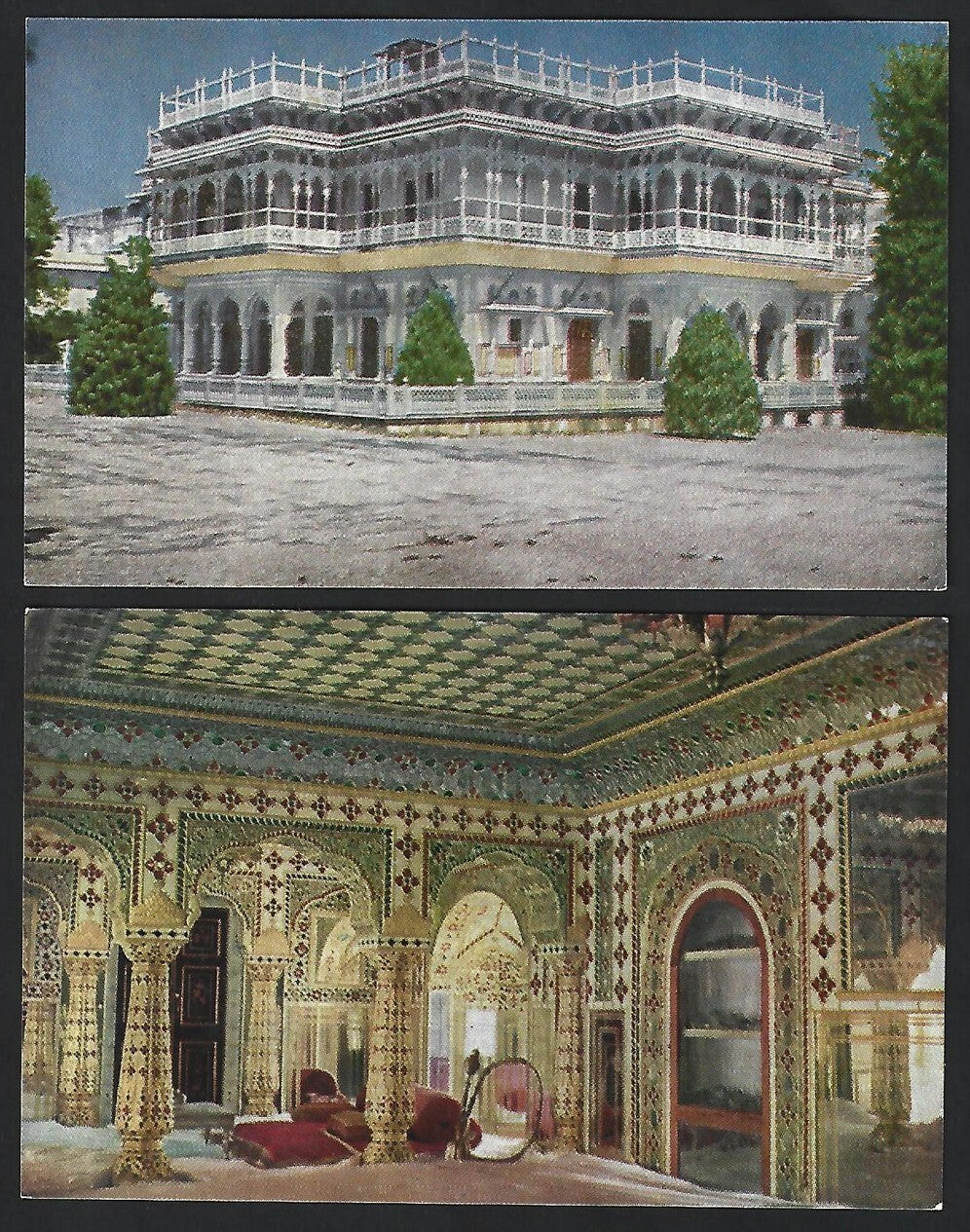 India PALACES OFF JAIPUR vintage set of 10 postcards in folder