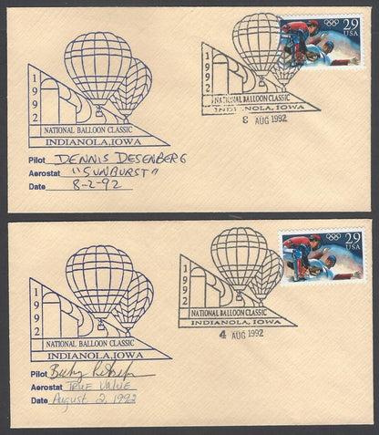 National Balloon Classic, Indianola 1992 covers signed by Pilots (5)