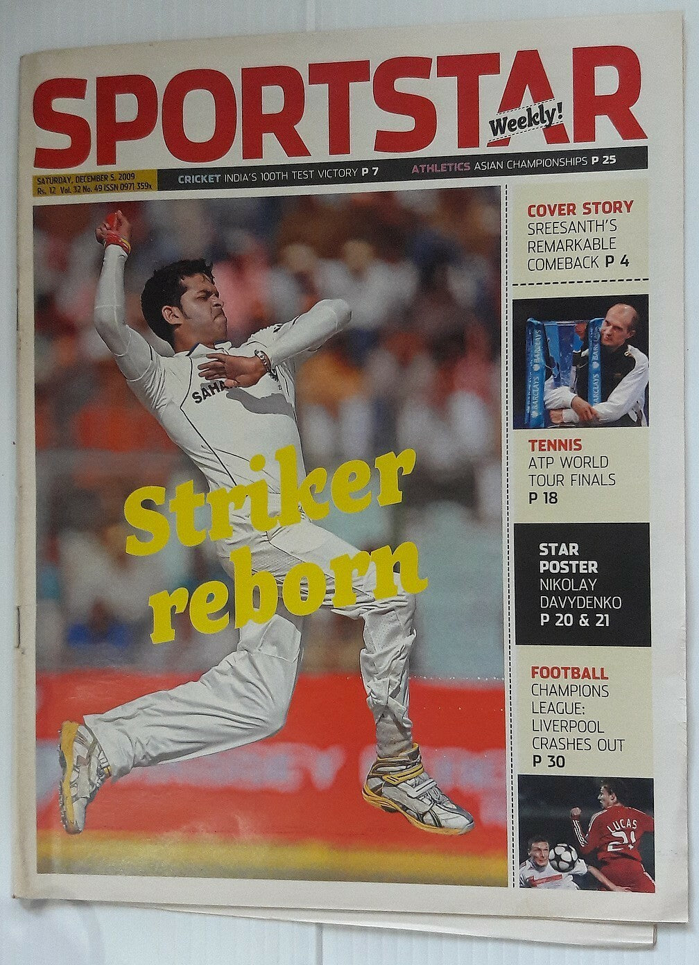 India Sportstar 2008-09 CRICKET cover issues 10” X 13” (5)