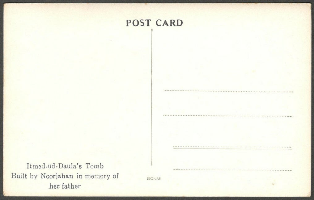 AOP India vintage rppc real photo postcard ITMAD UD DAULA'S TOMB, AGRA