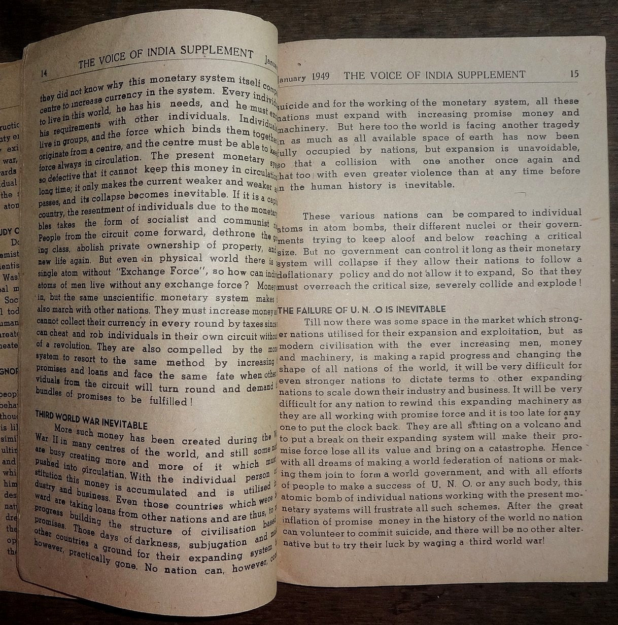 The Voice of India July 1949 The 3rd World War is Inevitable