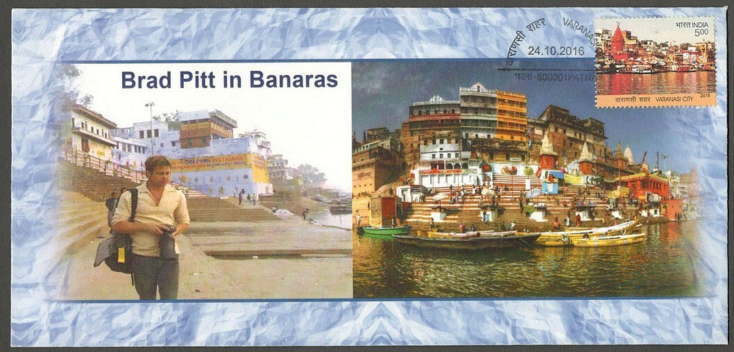 AOP India Private FDC First Day covers 2016 Varanasi Brad Pitt in Benares