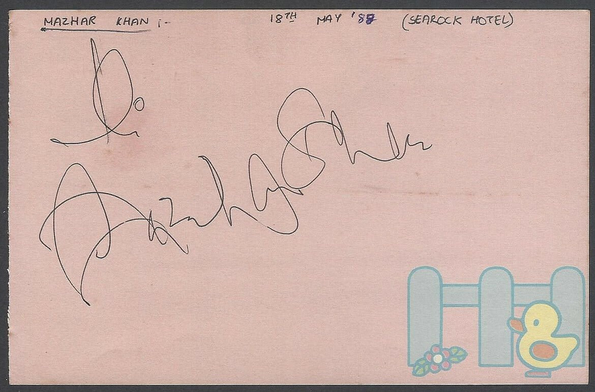 AOP Bollywood MAZHAR KHAN & DALIP TAHIL autograph 