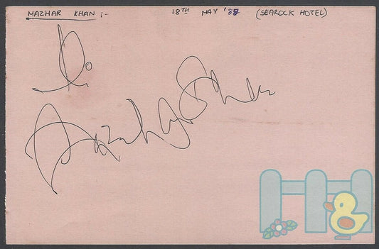 AOP Bollywood MAZHAR KHAN & DALIP TAHIL autograph 