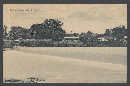India Bund Falls Poona vintage postcard