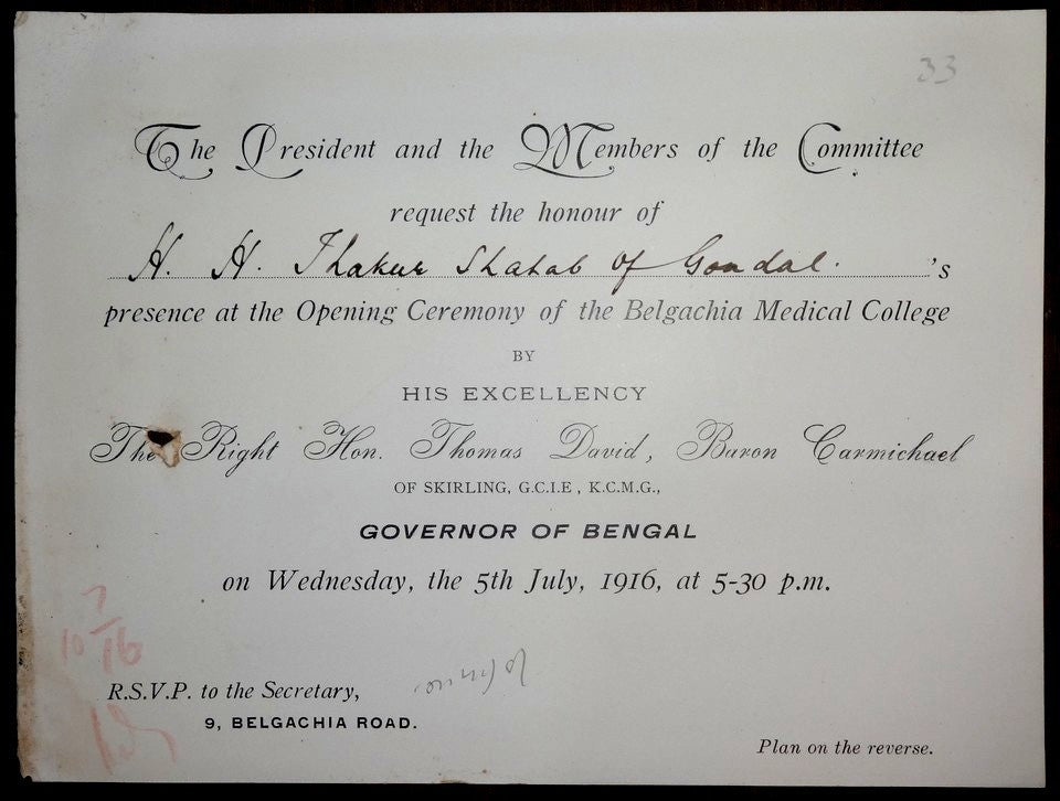 India Belgachia Medical College 1914-7 documents