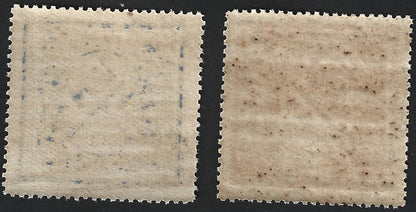 India Hyderabad State revenue - FOREST TAX stamp 1924 6p blue & 8a red MINT MNH