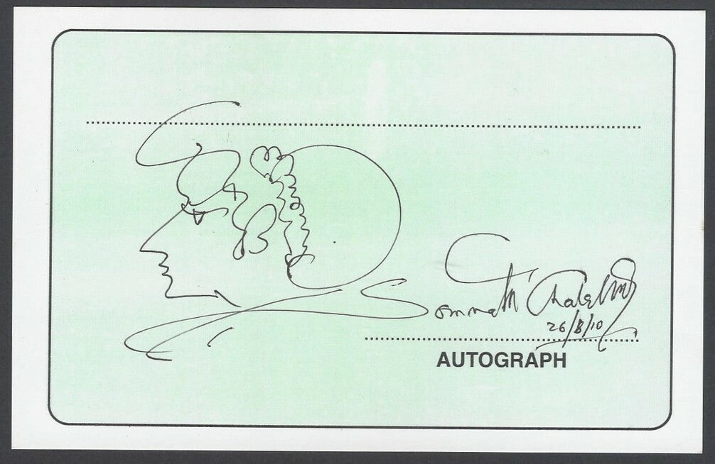AOP Somnath Chatterjee, Artist pen sketch on autograph card India 