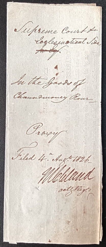 India King George IV 1826 Fort William, Calcutta document