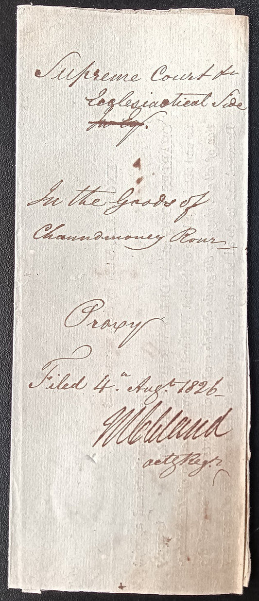 India King George IV 1826 Fort William, Calcutta document